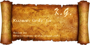 Kuzman Gréta névjegykártya
